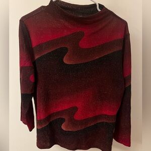 Y2K Sparkly Black & Crimson Top